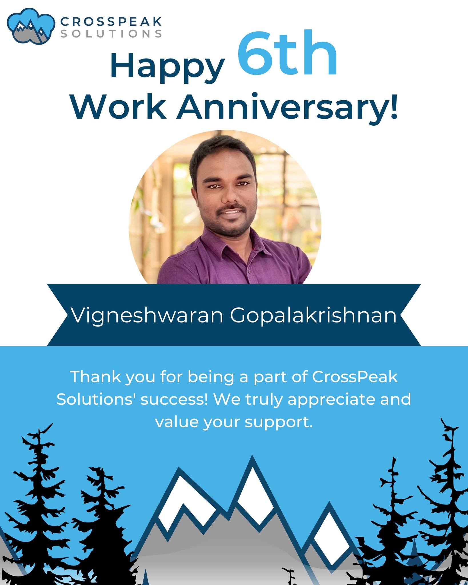 Vigneshwaran Gopalakrishnan celebrates a work anniversary