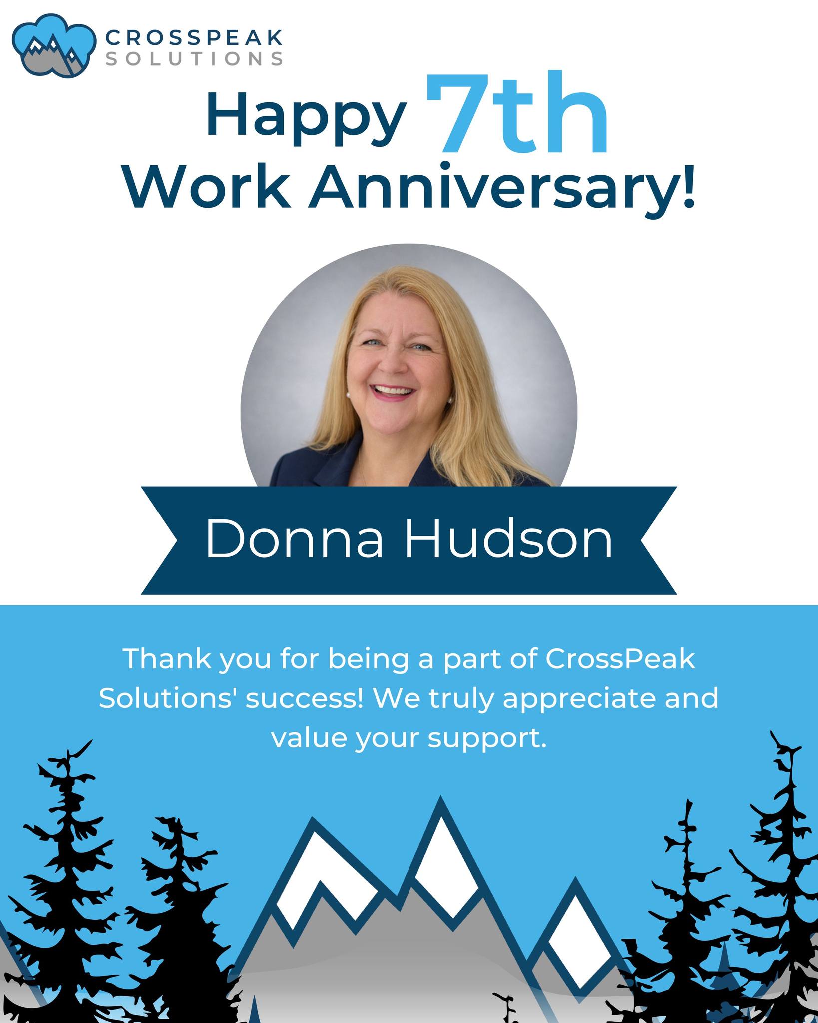 Donna Hudson celebrates 7th work anniversary