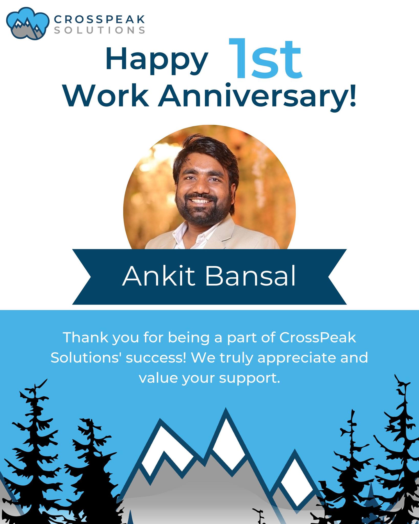 Ankit Bansal celebrates 1st work anniversary